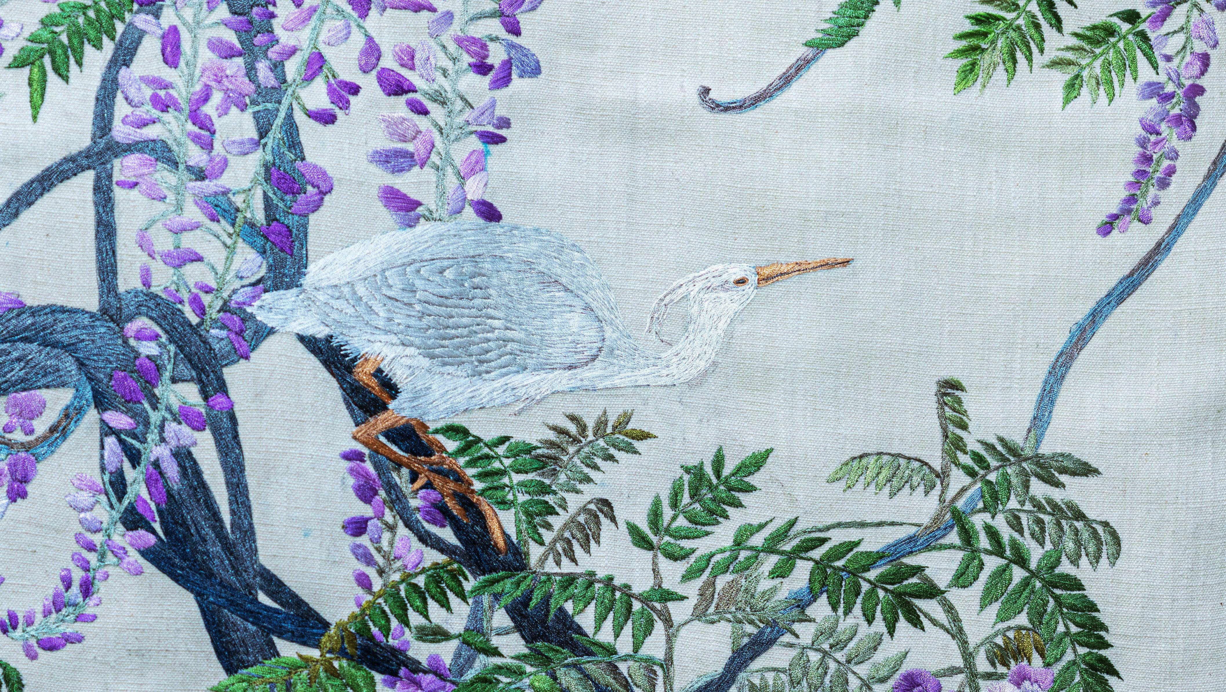 Wisteria & Egrets
