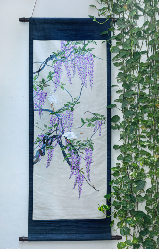 Wisteria & Egrets