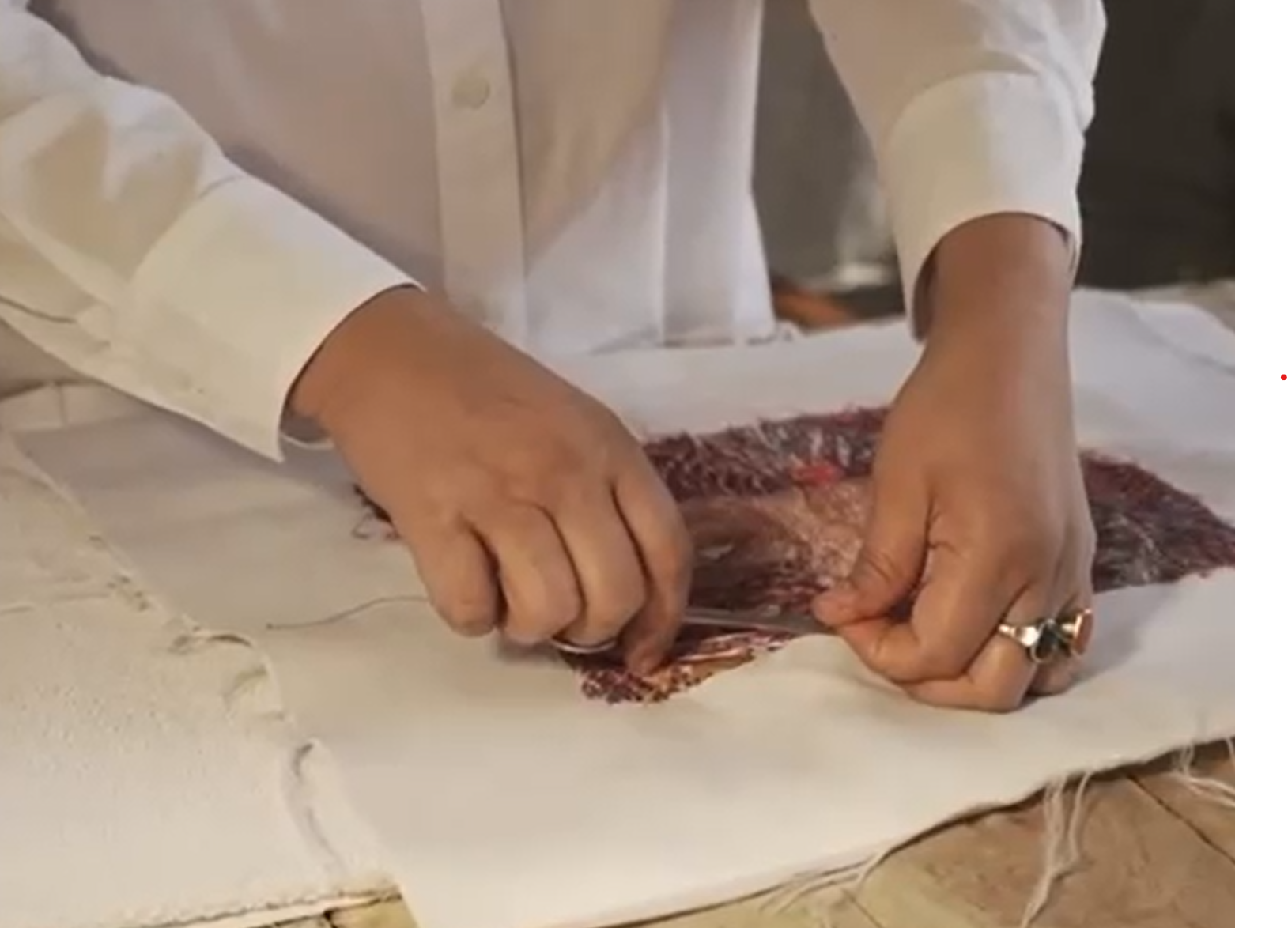 The back of an embroidery piece